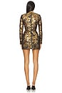 view 3 of 4 Isabella Long Sleeve Mini Dress in Gold Multi
