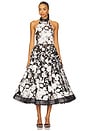 view 1 of 4 Greta Bouquet Midi Dress in Black & White