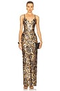 view 1 of 4 Allegra Sequin Gown in Gold Multi