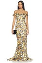 view 1 of 4 Bella Butterfly Jasmine Off The Shoulder Gown in Multi
