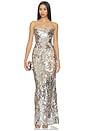 view 1 of 4 Dahlia Strapless Maxi Dress in Dark Silver