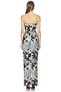 view 3 of 4 Dahlia Strapless Maxi Dress in Blue Yellow Multi