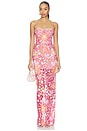 view 1 of 4 Mallorca Sequin Dahlia Strapless Maxi Dress in Pink Multi