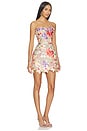 view 2 of 4 Floral 3d Jasmine Maraya Strapless Mini Dress in Coral Multi