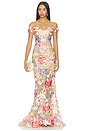 view 1 of 4 VESTIDO LARGO FLORA in Coral Multi