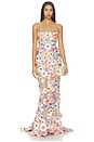 view 1 of 4 Jasmine Floral Strapless Gown in Pastel