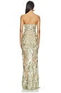 view 3 of 4 Tiffany Sequin Floral Farah Strapless Maxi Dress in Sage