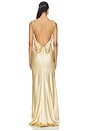 view 4 of 4 Vivien Chain Low Back Gown in Gold