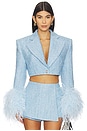 view 1 of 5 Kacey Cropped Blazer in Powder Blue