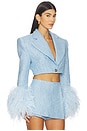 view 2 of 5 Kacey Cropped Blazer in Powder Blue