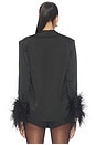 view 4 of 4 Button Down Blouse With Feather Cuffs in Black