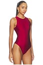 view 4 of 5 Gaia Mesh Sleeveless Bodysuit in Ruby