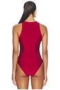 view 5 of 5 Gaia Mesh Sleeveless Bodysuit in Ruby