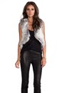 view 1 of 5 Gina Faux Fur Vest in Stone Fox