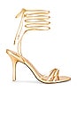 view 1 of 5 Leandra Heeled Sandal in Gold Metallic