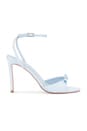 view 1 of 5 Albie 100 Bow Sandal in Blue Fog Satin
