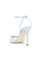 view 3 of 5 Albie 100 Bow Sandal in Blue Fog Satin
