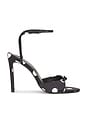 view 1 of 5 Albie 100 Sandal in Black Polka Dot Satin