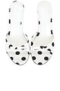 view 4 of 5 Albie 65 Mule in White Polka Dot Satin
