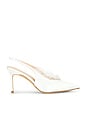 view 1 of 5 Royale 80 Slingback Pump in White Satin With Lace Trim