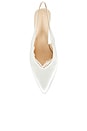 view 4 of 5 Royale 80 Slingback Pump in White Satin With Lace Trim