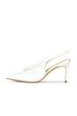view 5 of 5 Royale 80 Slingback Pump in White Satin With Lace Trim