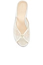 view 4 of 5 Sadie 100 Mule in White Polka Dot Mesh With Pearl Ornament