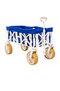 view 1 of 7 Folding Beach Cart in Crew Mediterranean Blue Stripe