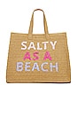 view 1 of 4 Salty As A Beach Tote in Sand & Pink Rainbow
