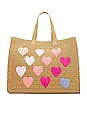view 2 of 4 Be Mine Tote in Sand & Pink Rainbow