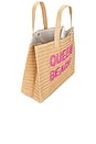 view 4 of 4 Queen Beach Tote in Sand & Fuchsia