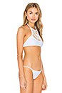 view 2 of 4 Crochet Halter Bikini Top in White