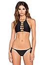 view 1 of 3 Strappy Halter Bikini Top in Black