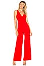 view 1 of 3 Carmela Deep V Wide Leg Backless Jumpsuit in Red