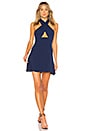 view 1 of 3 Ember Halter Fit & Flare Dress in Navy Blue