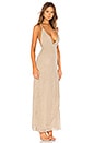 view 2 of 3 Hailee High Slit Maxi Dress in Champagne