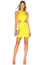 view 1 of 3 ROBE PRÈS DU CORPS DÉCOUPÉE ALLESANDRA in Neon Yellow