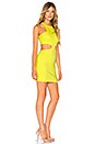 view 2 of 3 ROBE PRÈS DU CORPS DÉCOUPÉE ALLESANDRA in Neon Yellow