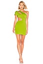 view 1 of 3 Letta Asymmetric Cut Out Bodycon in Lime Green