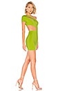 view 2 of 3 Letta Asymmetric Cut Out Bodycon in Lime Green
