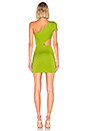 view 3 of 3 Letta Asymmetric Cut Out Bodycon in Lime Green