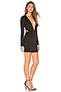 view 2 of 3 Rhonda Deep V Mini Dress in Black