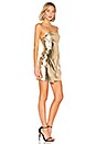 view 2 of 3 Skylar Faux Leather Dress in Gold Metal