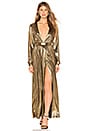 view 1 of 3 Lisa Plunge V Neck Maxi in Gold