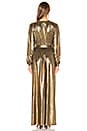 view 3 of 3 Lisa Plunge V Neck Maxi in Gold