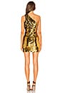 view 3 of 4 Belle One Shoulder Mini Dress in Gold & Black