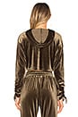 view 3 of 4 Behati Cropped Velour Hoodie in Olive