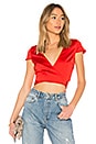view 1 of 4 TOP CROPPED DRAPÉ THALIA in Red