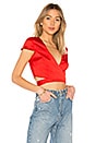 view 2 of 4 TOP CROPPED DRAPÉ THALIA in Red