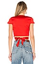 view 3 of 4 TOP CROPPED DRAPÉ THALIA in Red